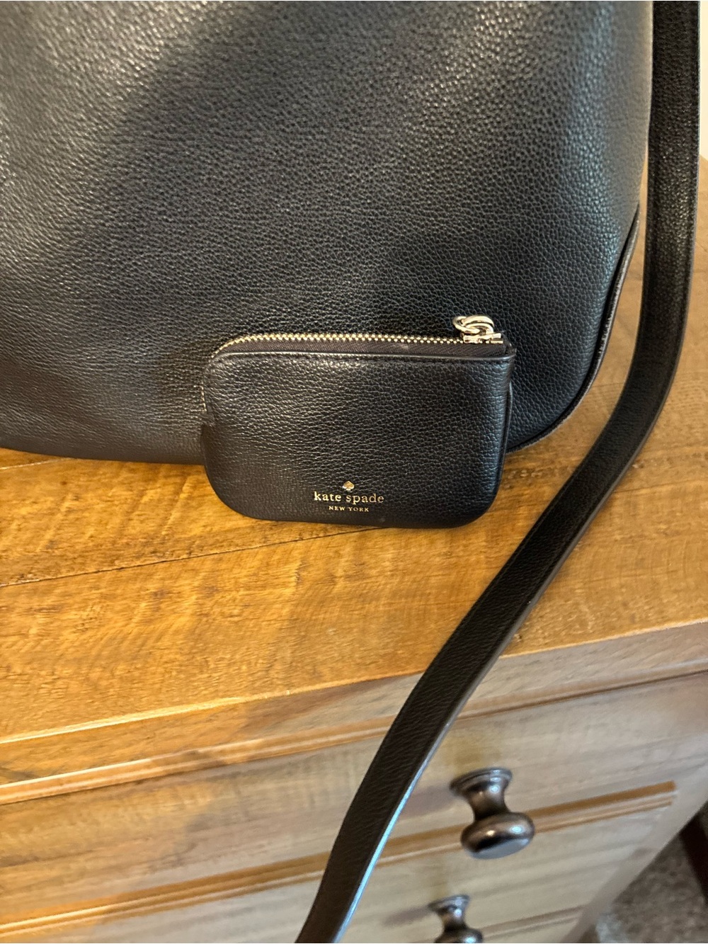 kate spade Black Pebble Leather Crossbody with Gold Logo - Picture 3 of 6